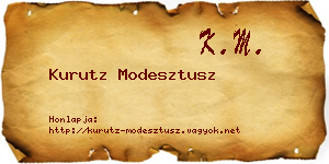 Kurutz Modesztusz névjegykártya